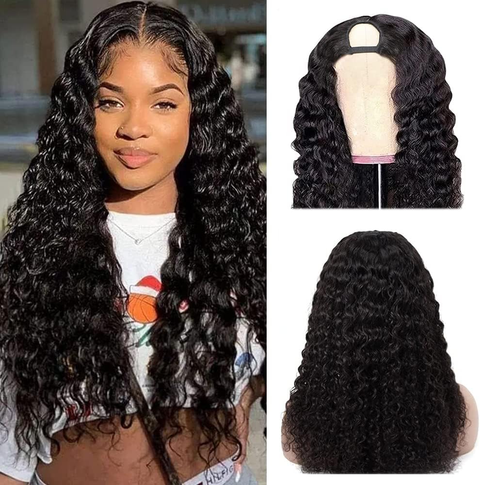 V Part Wigs Human Hair 180 Density Glueless Wigs Human