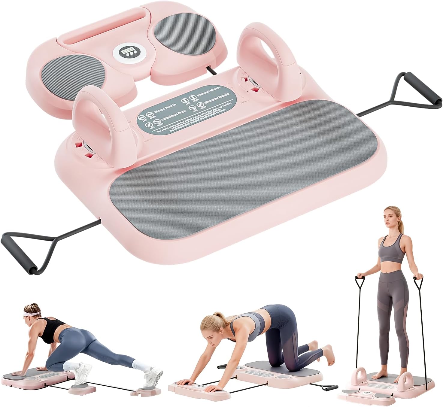 SHIJING Pilates Reformer Board，6-in-1 Foldable Pilates Equipment for Home Workout with Timber，Core& Full Body Training for Women