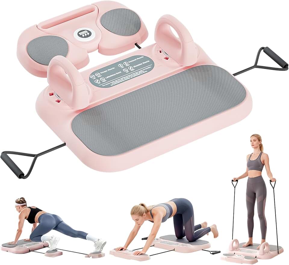 SHIJING Prancha De Pilates Reformer, Equipamento De Pilates Dobrável 6 Em 1 Para Treino Em Casa Com Base De Madeira, Treinamento De Core E Corpo Inteiro Para Mulheres