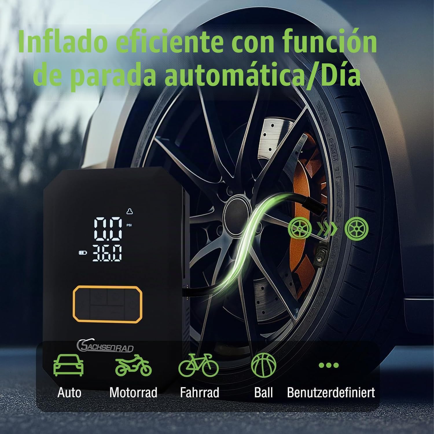 Arrancador de Baterias de Coche, 150 PSI Arrancador de Coches con Compresor de Aire (para All Gas o 12L Diesel) 12V Jump Starter con Linterna LED de Emergencia, Pantalla Grande LCD
