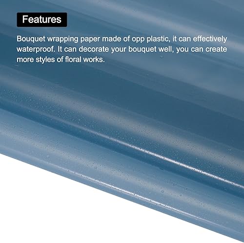 Miniatura 3 de MECCANIXITY 20 piezas de papel de regalo de flores transparentes azules de 23 x 23 pulgadas, hoja de papel transparente para envolver regalos para