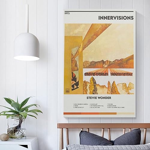 Miniatura 4 de BATTTX Stevie Wonder Innervisions - Póster de lienzo decorativo para pared, sala de estar, dormitorio, decoración, regalo, sin marco, 12 x 18