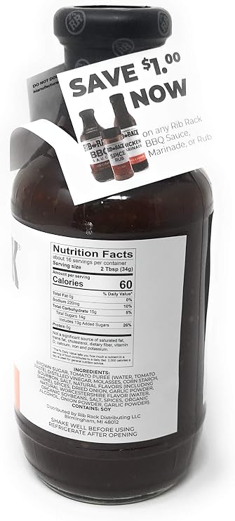 Rib Rack BBQ Sauce Bourbon 538Gr