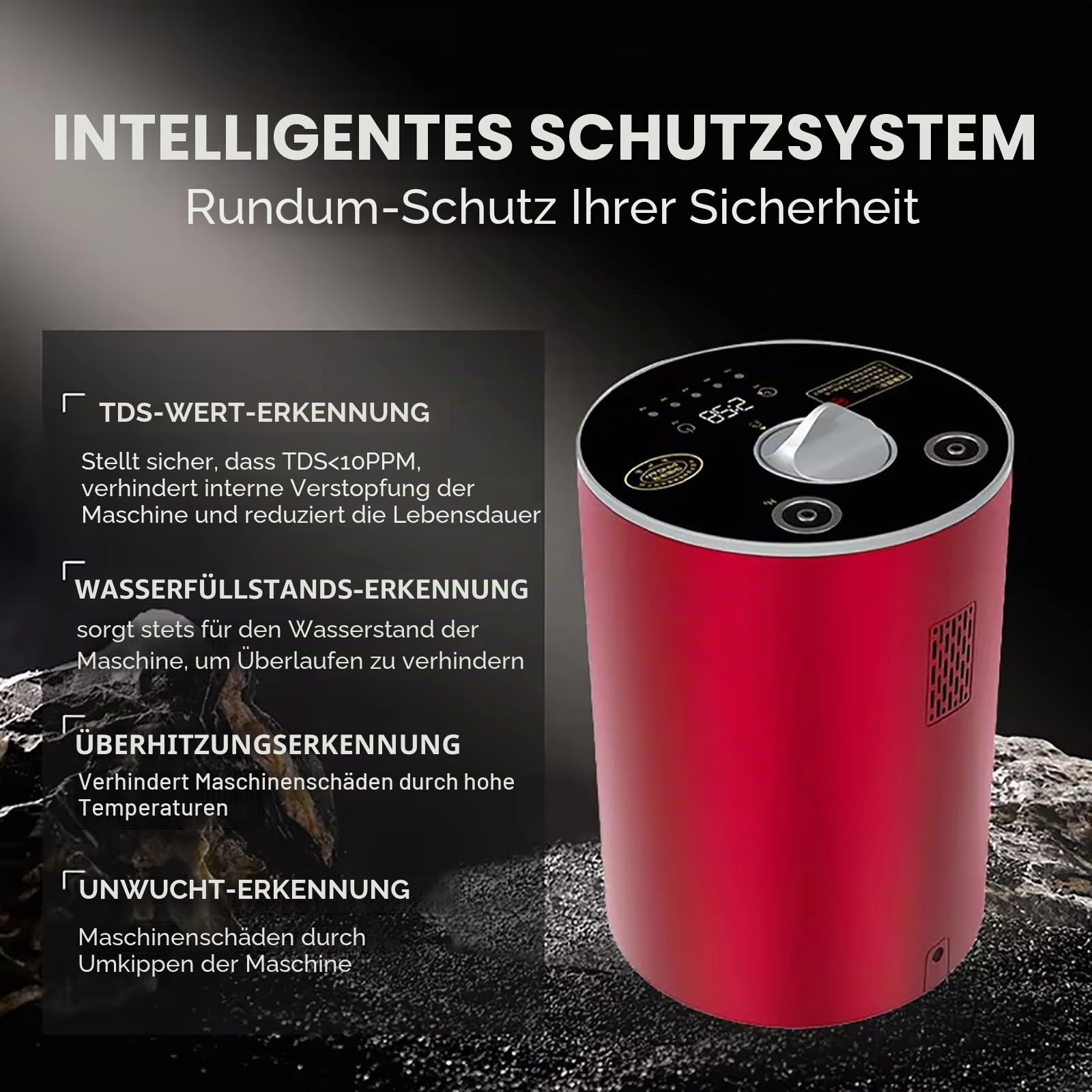 Wasserstoff-Inhalationsgerät, 99,99% Reines H2, Tragbares Wasserstoff-Atemgerät, Inhalator Mit Zwei Anschlüssen, H2-Molekulargenerator 225ml(150H+75O)