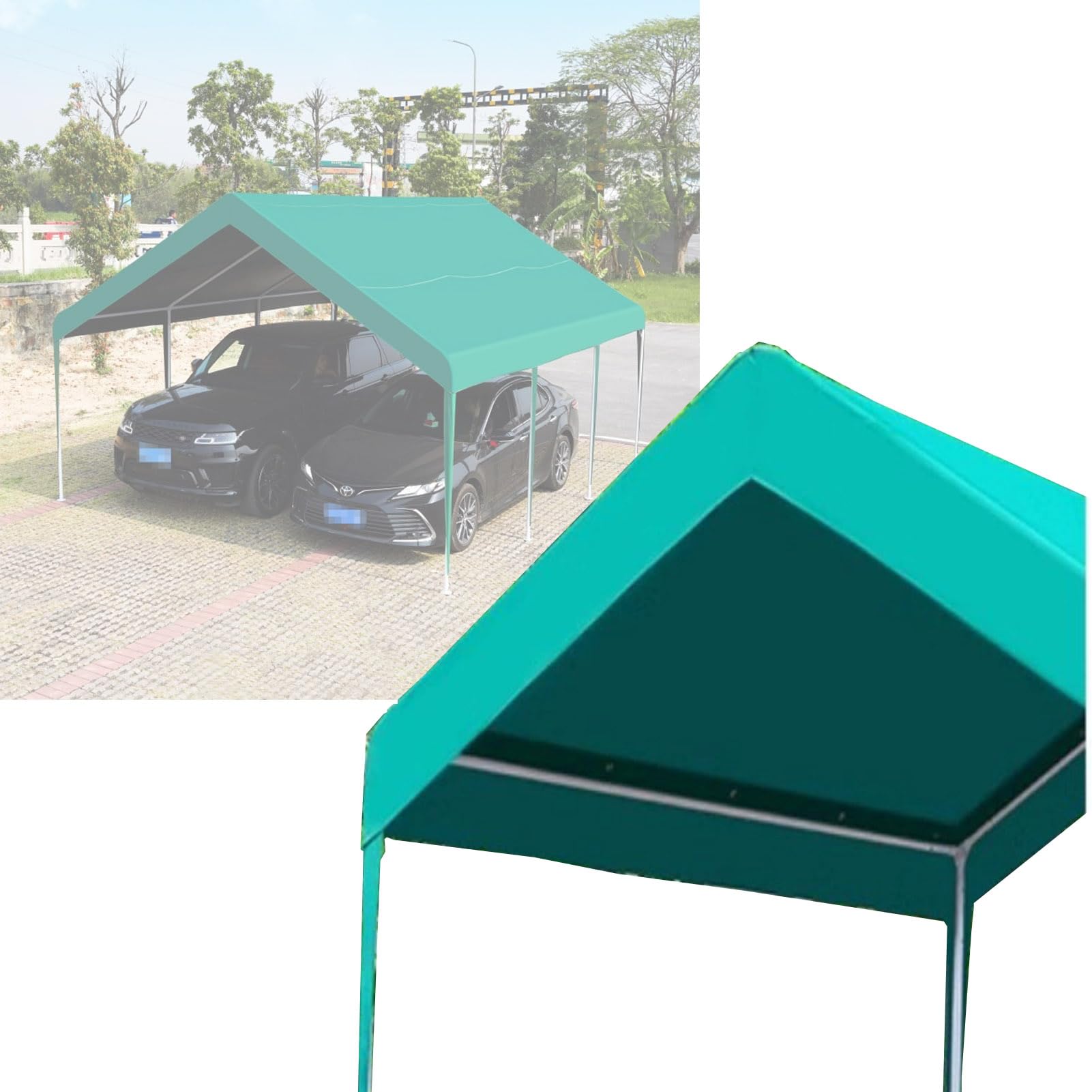 Abri Tente Garage Tente de Stockage Carport Green
