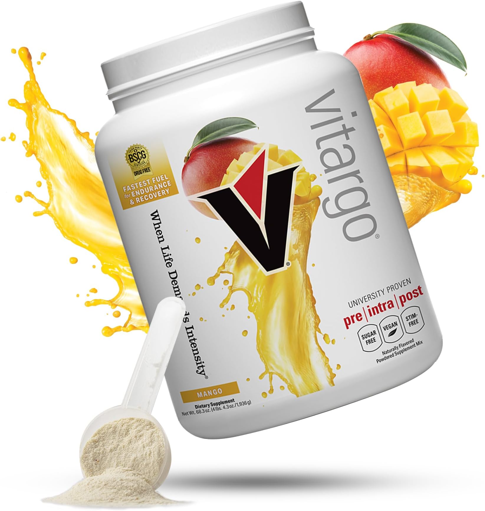 Carbohydrate Powder, Mango Flavor, 4 lb | Feed Muscle Glycogen 2x Faster | Pre-Workout & Post-Workout Carb Supplement for Recovery, Endurance, and Muscle Gain