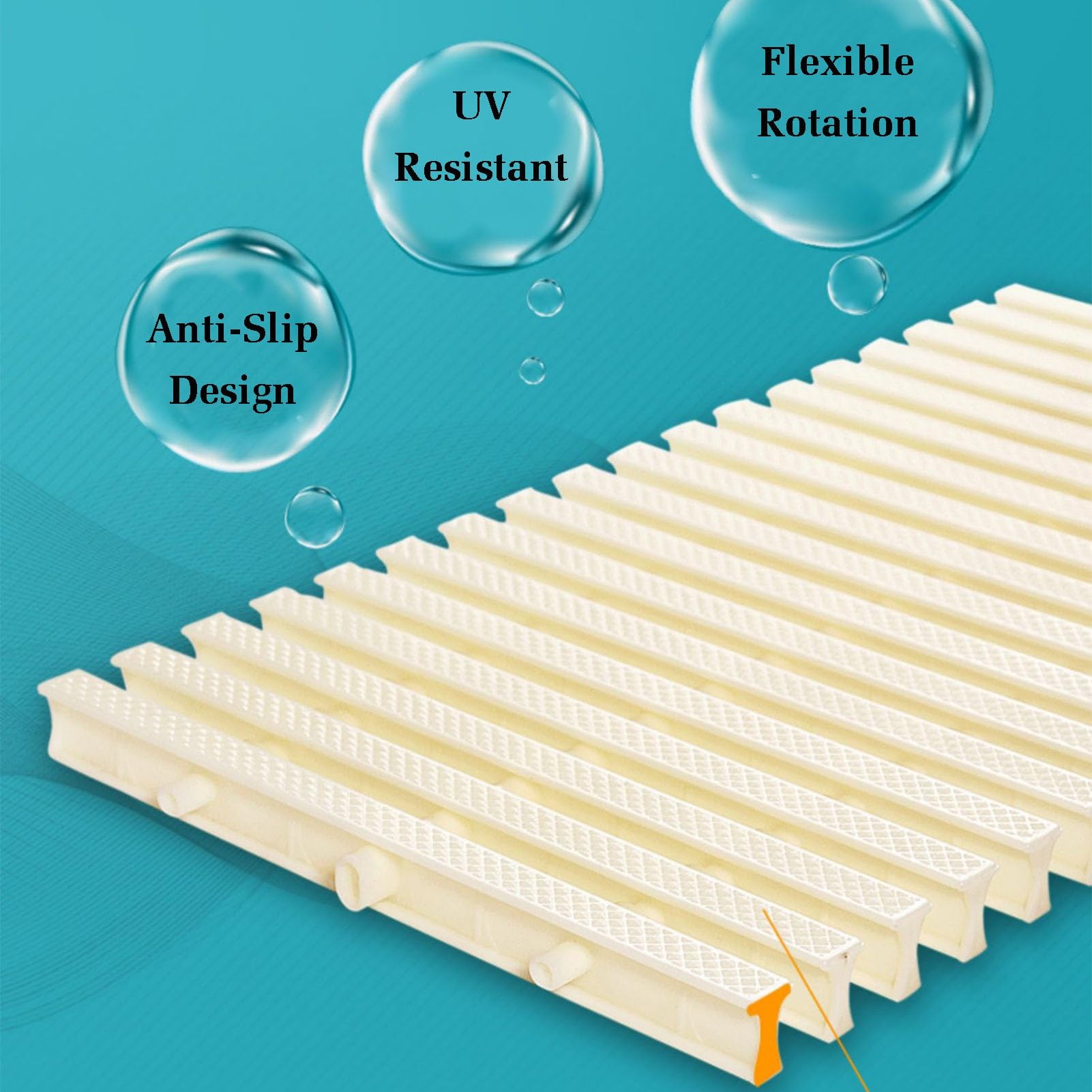 Rejillas para Piscinas, Paquete de 2 Rejillas de desagüe de desbordamiento para Piscinas, Alfombrilla filtrante de canaleta de plástico ABS, Protector de desagüe de Agua para Interiores/exte