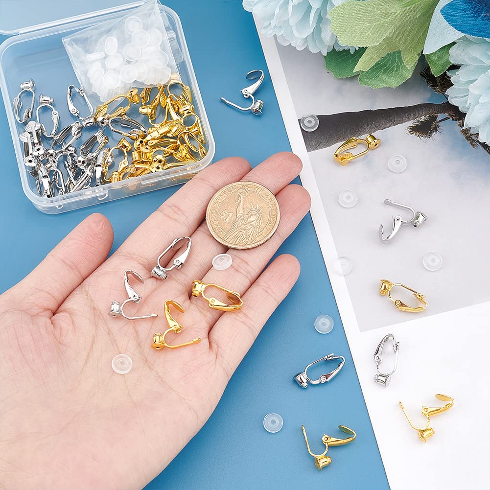 Convertitori Per Orecchini Clip 304 Acciaio Inox – 24 Pezzi Oro E Argento, Senza Foro, Comodi E Facili Da Usare