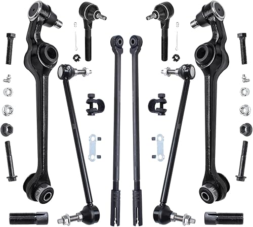 Miniatura 80 de Detroit Axle - Kit de suspensión frontal de 10 piezas para Chevy Trailblazer GMC Envoy XL Buick Rainier 9-7X Ascender, inferior y superior, 4 brazos