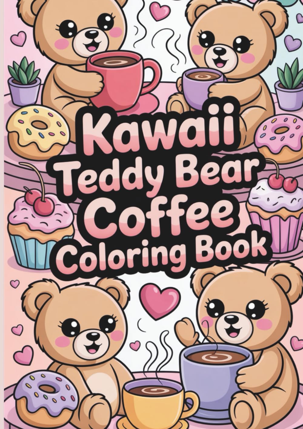 Kawaii Teddy Bear Coffee Coloring Book: Adorable Coffee-Loving Teddy Bears for Kids and Adults — Cute & Cozy Coloring Pages with Hot Drinks, Pastries, and Café Fun