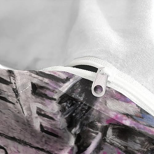 Miniatura 7 de Funda de edredón de la Torre Eiffel decorativa de microfibra de tres piezas, funda de cama de la Torre Eiffel de París bajo el paseo de la pareja,