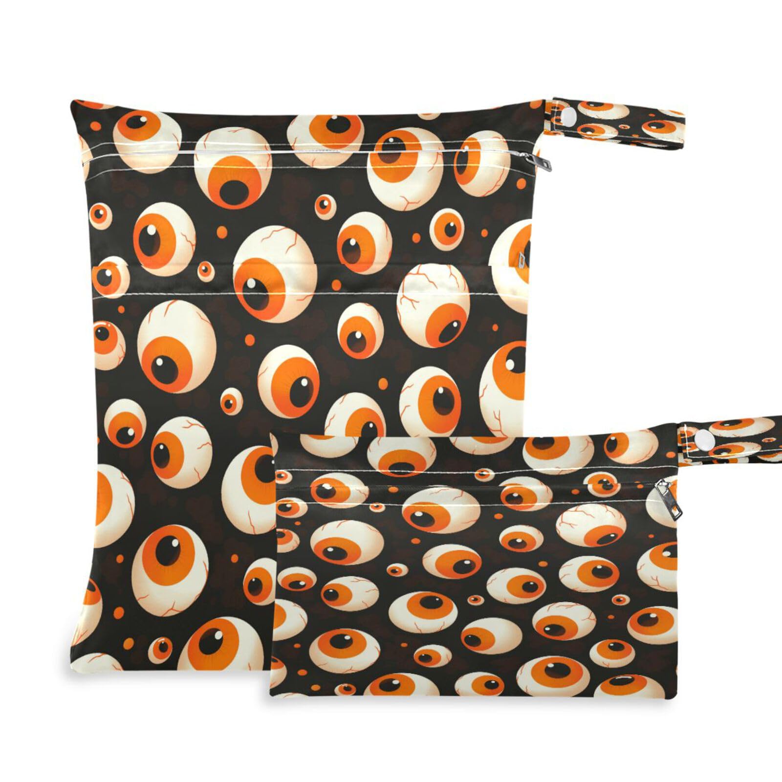 ATTX Cartoon Eyeballs Wet Dry Bags 2-Pack - Reusable Cloth Diaper Storage for Travel, Beach & Gym | Multi-Use Waterproof Bags for Swimsuits, Baby Clothes, Sports Gear#10