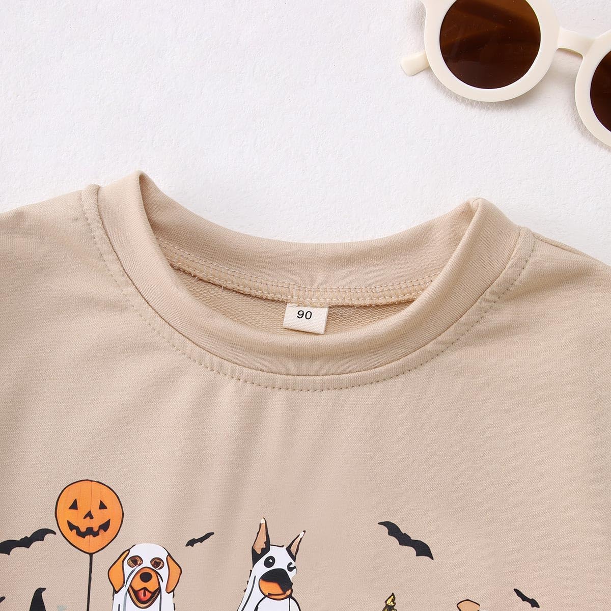 Toddler Halloween Ghost Dog Sweatshirt Girl Boy Doggy Pumpkin Pullover Spooky Season Crewneck Long Sleeve Shirt Tops - Image 5