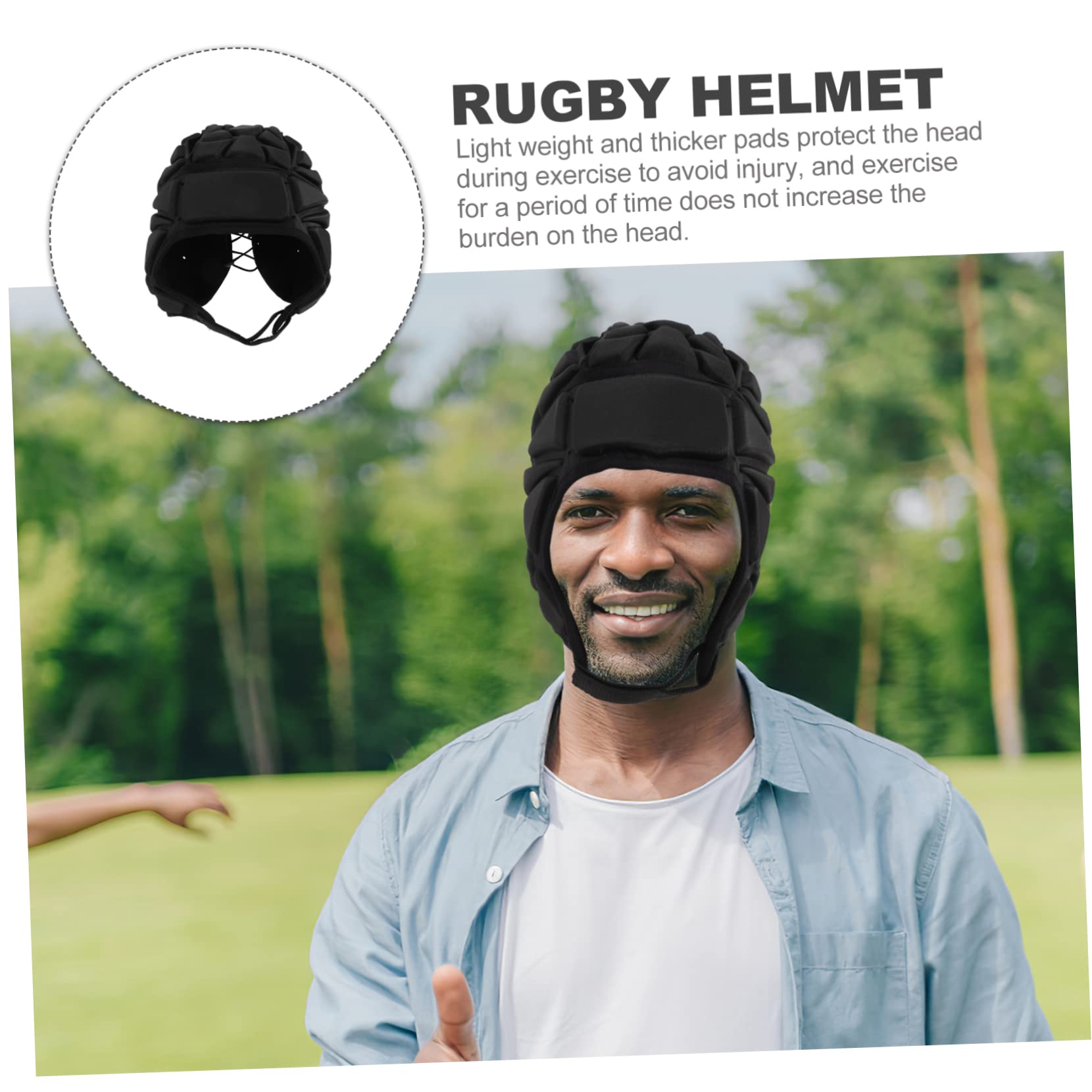 BESPORTBLE Funda Casco Rugby Casco De Rugby De Fútbol Suave Gorra De o De Portero o Acolchado o De Patinaje Cómodo o De Futbol os De Beisbol Esponja Black