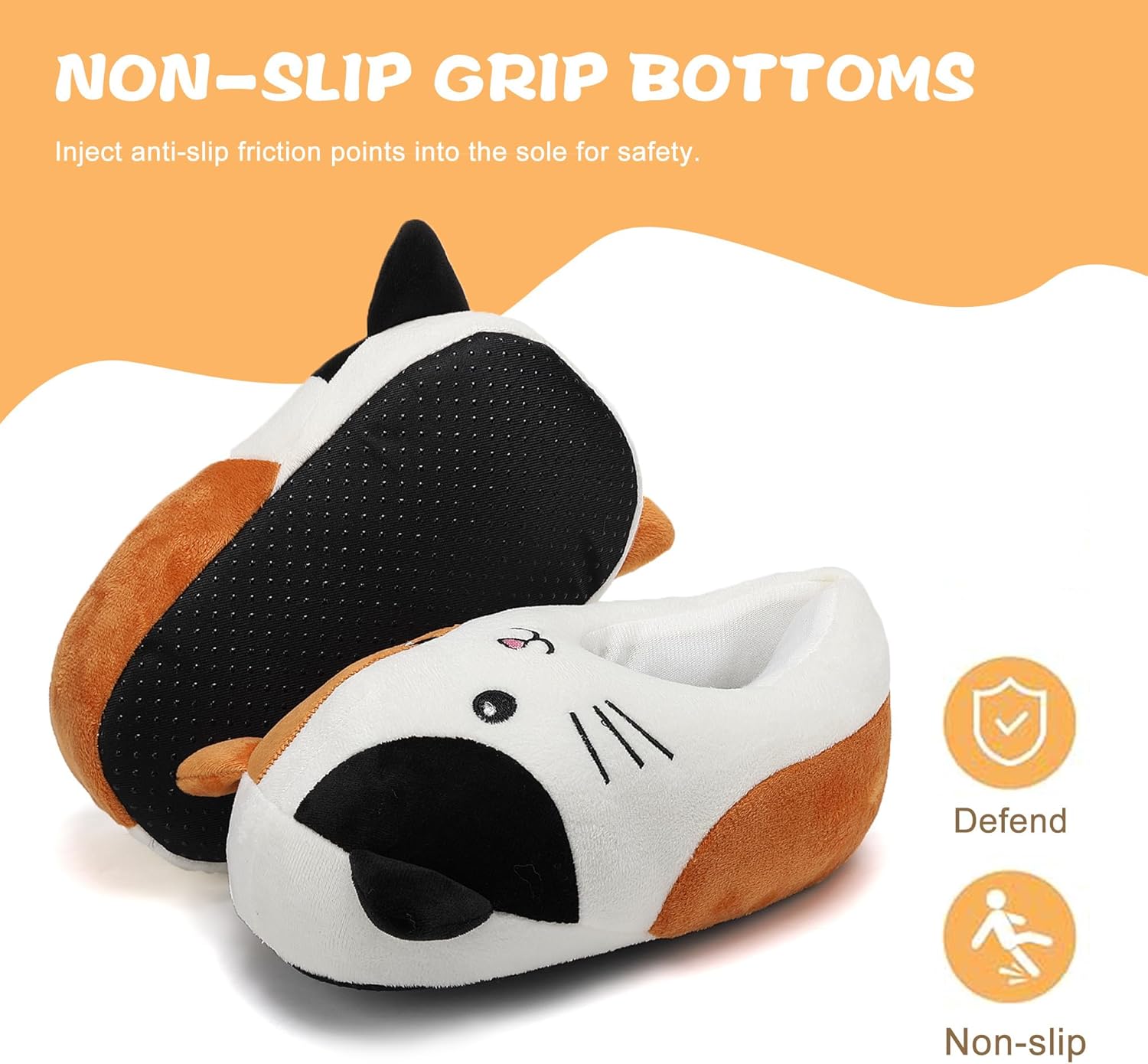 EQW Kids Slippers for Girls Boys Fuzzy House Warm Non-Slip Cute Soft Plush Indoor Bedroom Slides - Image 4