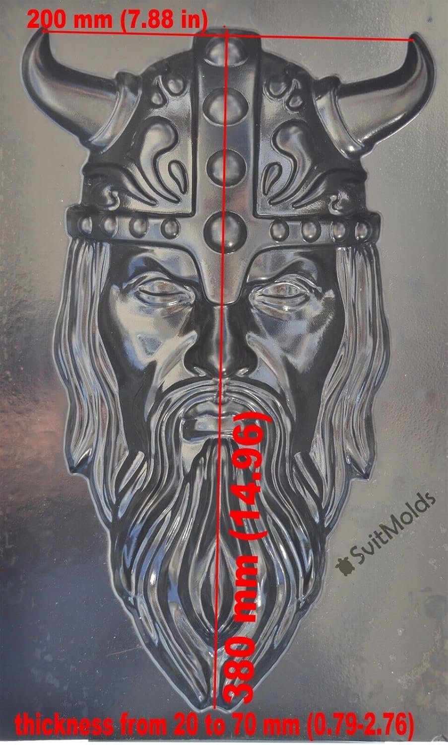 SvitMolds Mold DIY Viking Face Wall Sculpture Concrete Plaster Stone Wall Viking Warrior W31