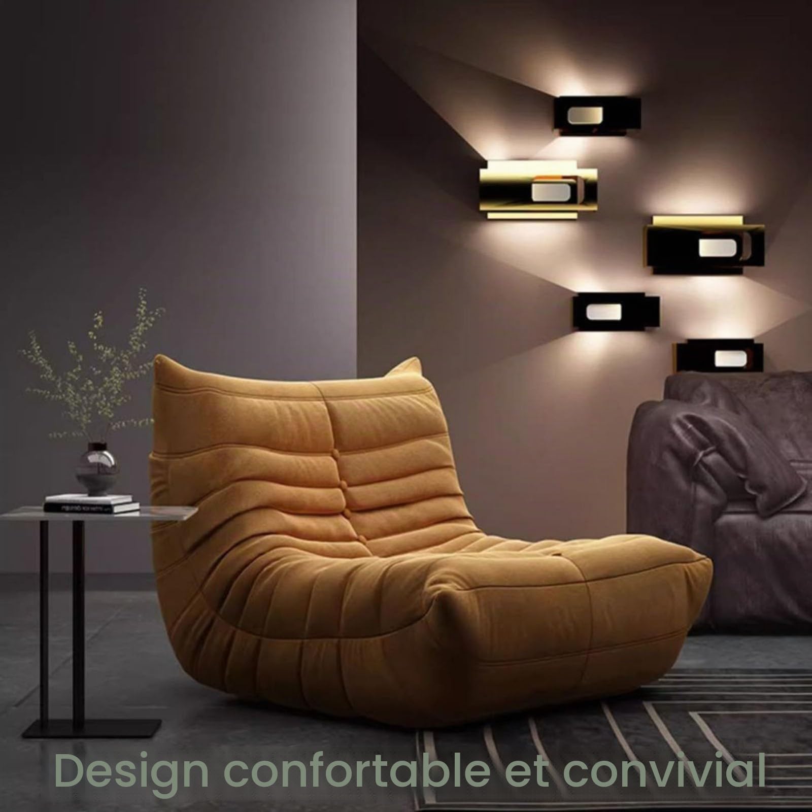 Fauteuil Togo,Grand Pouf Poire pour Adultes,Lazy Canapé Individuel Canapé de Sol,avec Mousse Confortable Haute Densité,pour Salon, Chambre À Coucher, Jeux et Bureau A,90 * 93 * 70CM