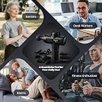 Muscle Massage Gun Deep Tissue Percussion Massager - Portable Handheld Sport Massagers for Athletes, Quiet & Powerful Brushless Motor Cordless, 20 Speed Level,Wattne W2 (Black)