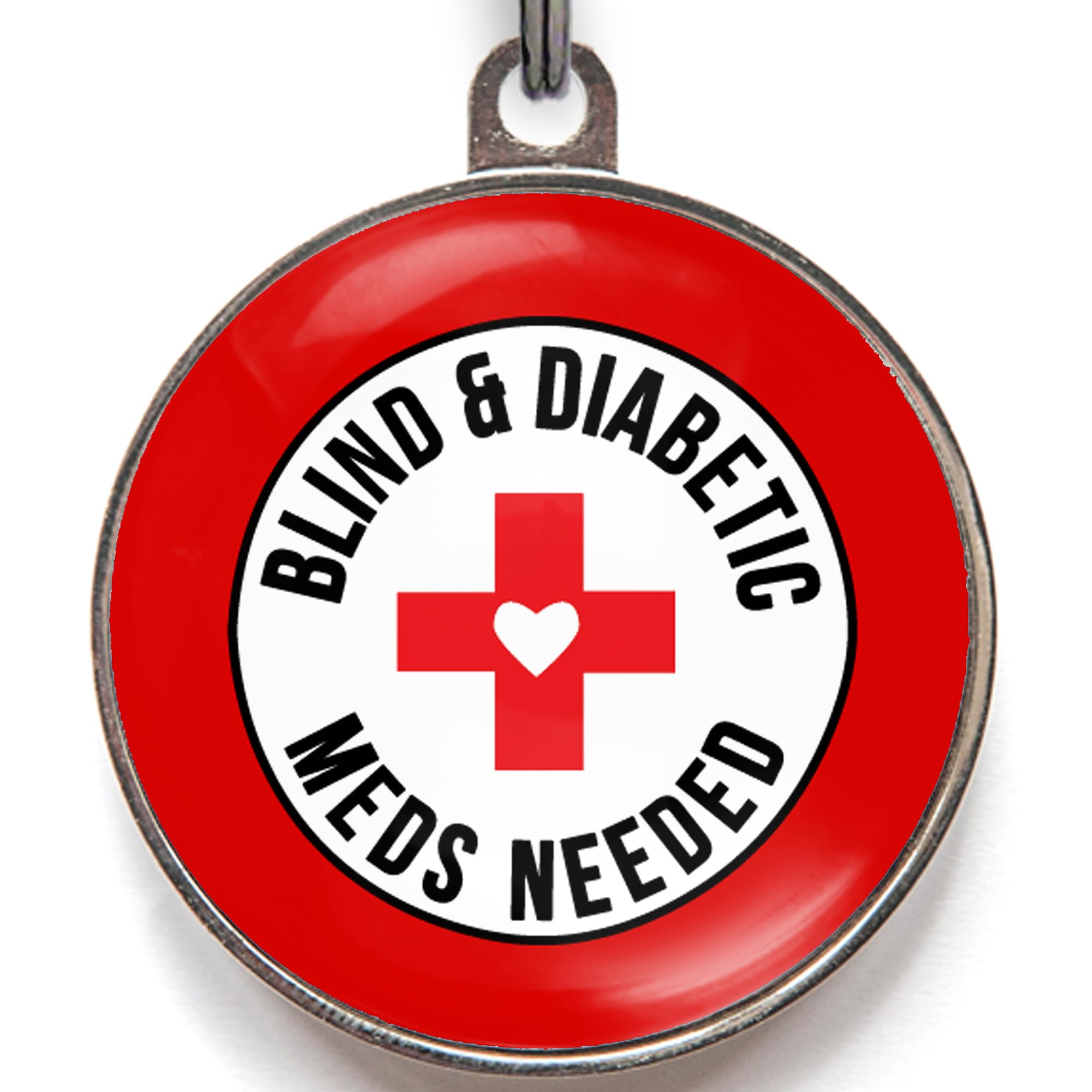 Blind & Diabetic Dog Tag – Dual Medical Alert – Durable Pet ID for Dogs with Diabetes & Vision Loss – Add Emergency Info to Back – 2 Sizes – 36 Colour Options – Custom Medical Tag