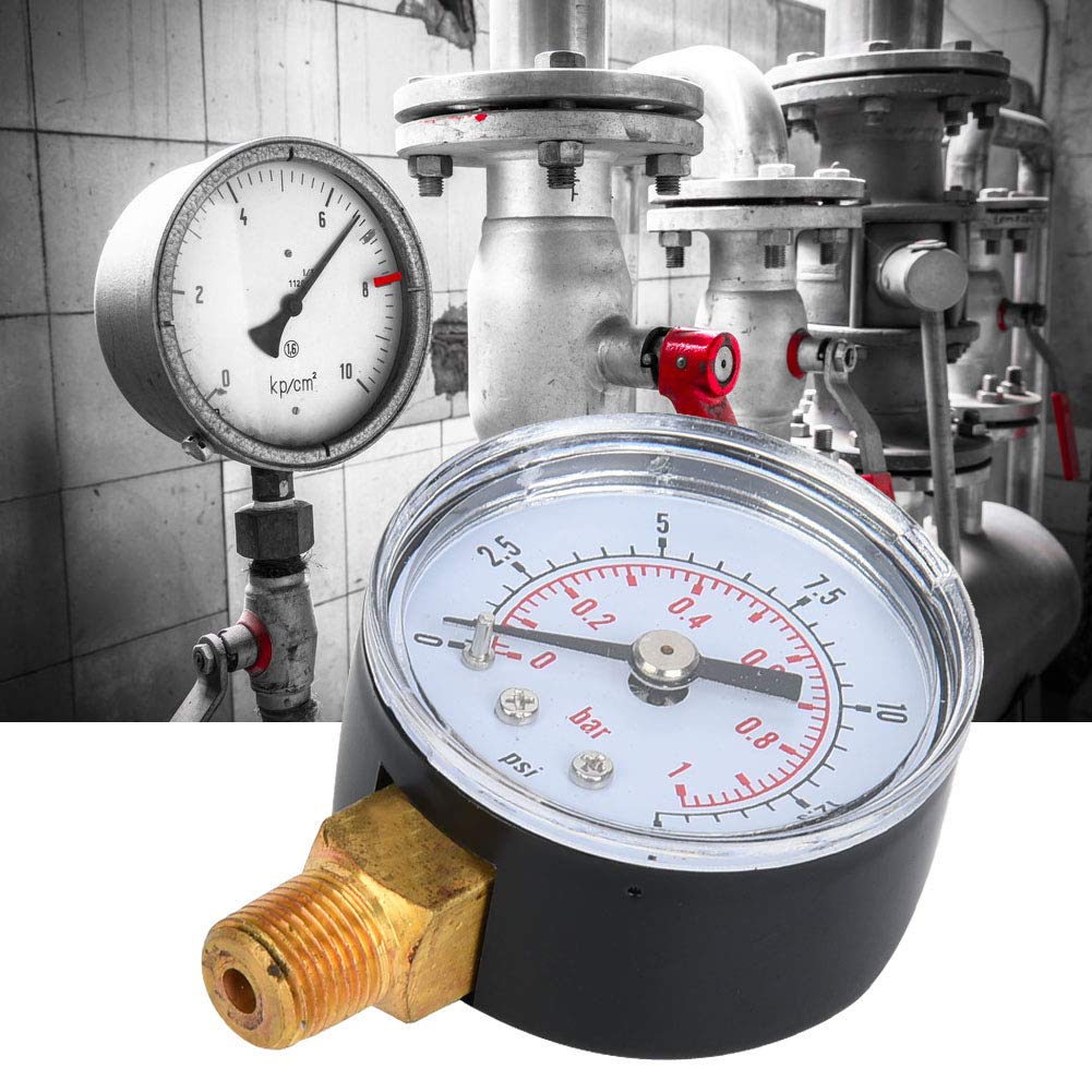 KIMISS Axiales Manometer, Mechanisches Manometer für Öl, Wasser, 1 8 Zoll Bspt-Rückanschluss (0 30 Psi 0 2 Bar KIMISS Axiales Manometer, Mechanisches Manometer für Öl, Wasser, 1 8 Zoll Bspt-Rückanschluss (0 30 Psi 0 2 Bar