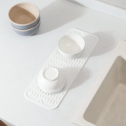 Miniatura 450 de Tapete de silicona para secado de platos para múltiples usos, fácil de limpiar, ecológico, resistente al calor, tapete de silicona para encimera