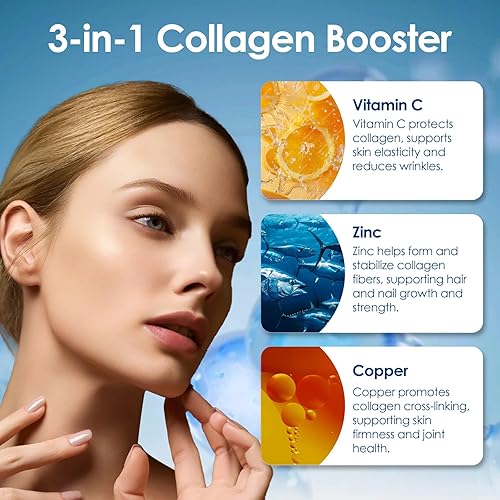 Miniatura 5 de Marine-Collagen-Peptides-Powder, colágeno de pescado hidrolizado con vitamina C y ácido hialurónico para la piel, el cabello, las articulaciones de