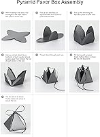 Vista 2 de Hortense B. Hewitt 25 cajas de recuerdo piramidales, 3 pulgadas, negro brillante