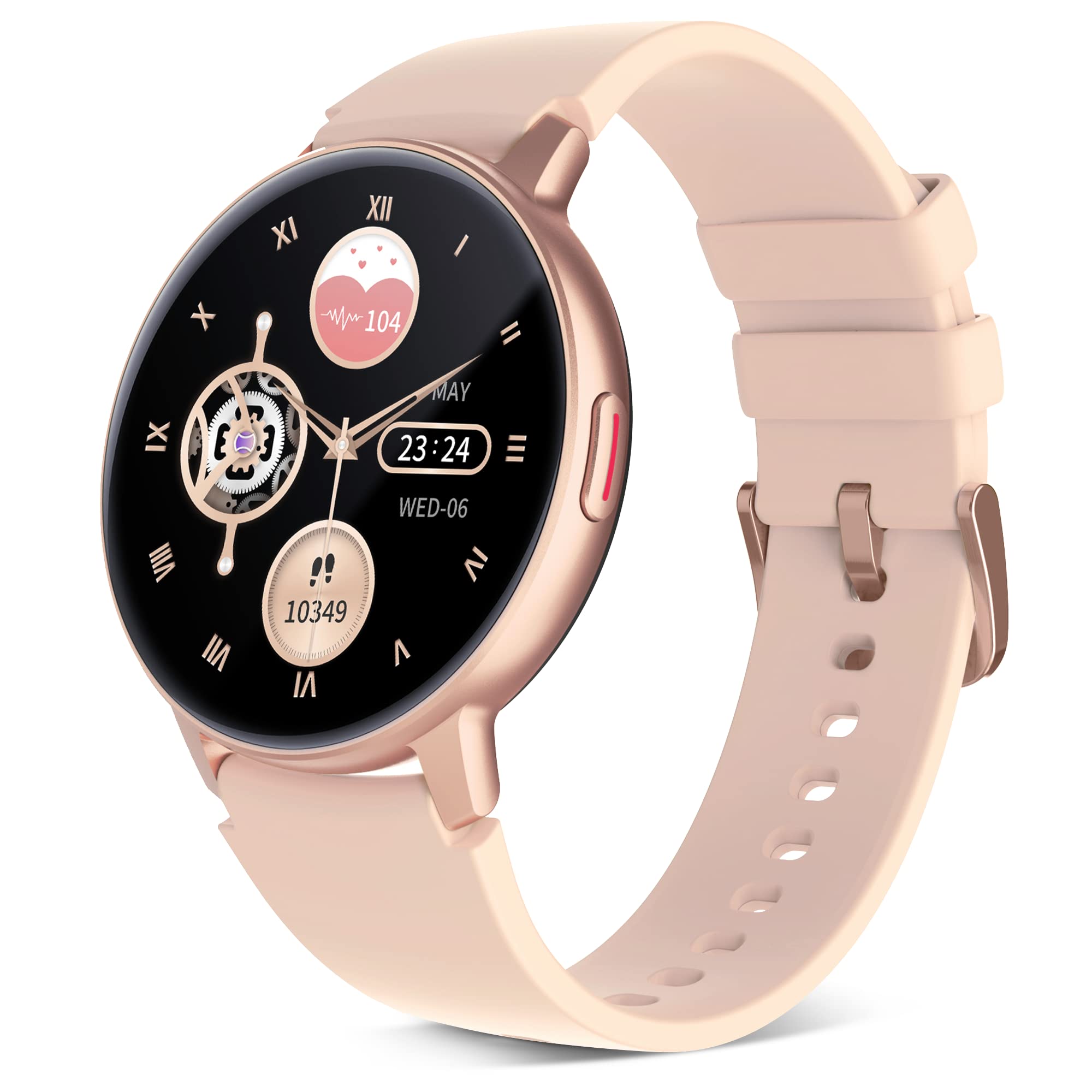 Smart Watch for Women with Answer/Make Calls, 1.3" Round Face Full Touch Always-on Display watches with AI Voice, SmartWatch for Android and iOS Phones with Heart Rate, Blood Oxygen, Sleep Monitor.