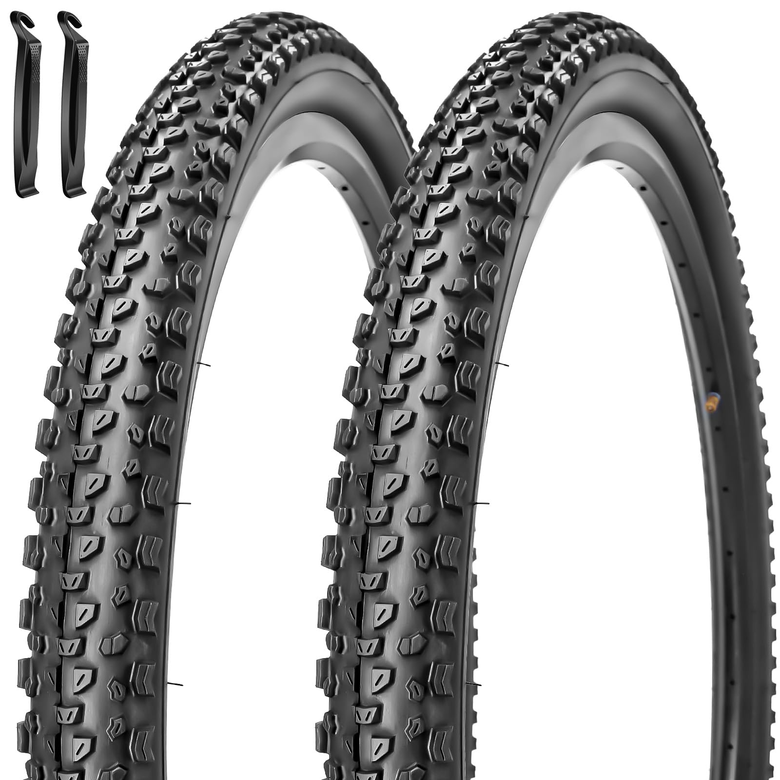 2pcs 27.5 Inch 27.5 x 2.10 (54-584) Mountain Bike Tyres Replacement Foldable Bicycle Tyres for 27.5 x 1.95 27.5 x 2.10 27.5 x 2.125 MTB Hybrid Off Road Bike