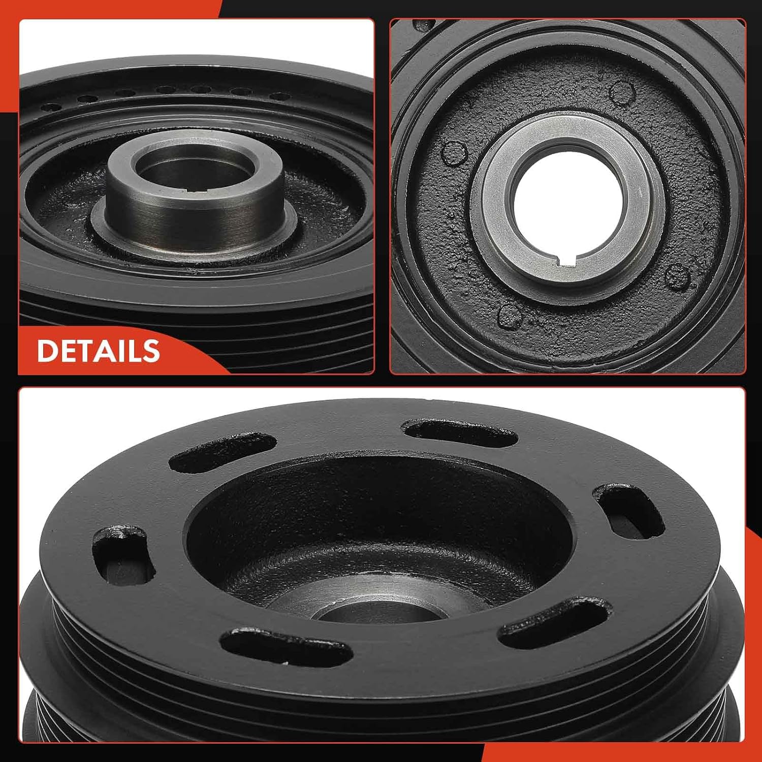 A-Premium Engine Harmonic Balancer Crankshaft Pulley Compatible with Nissan Altima 1998 1999 2000 2001, 2.4L