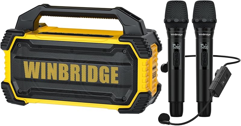 150W Waterproof Portable Bluetooth PA & Karaoke Speaker with Wireless Mics | 2 Handheld Mics + 1 Hands-Free Headset, Rich Bass, TWS Stereo, Up to 6H Playtime for Events, Gatherings & Parties - K400