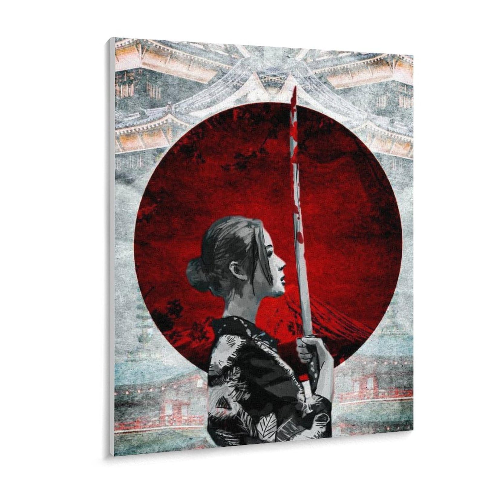 Amazon | 日本刀を持った日本人女性 数字キットによる絵画 数字油絵