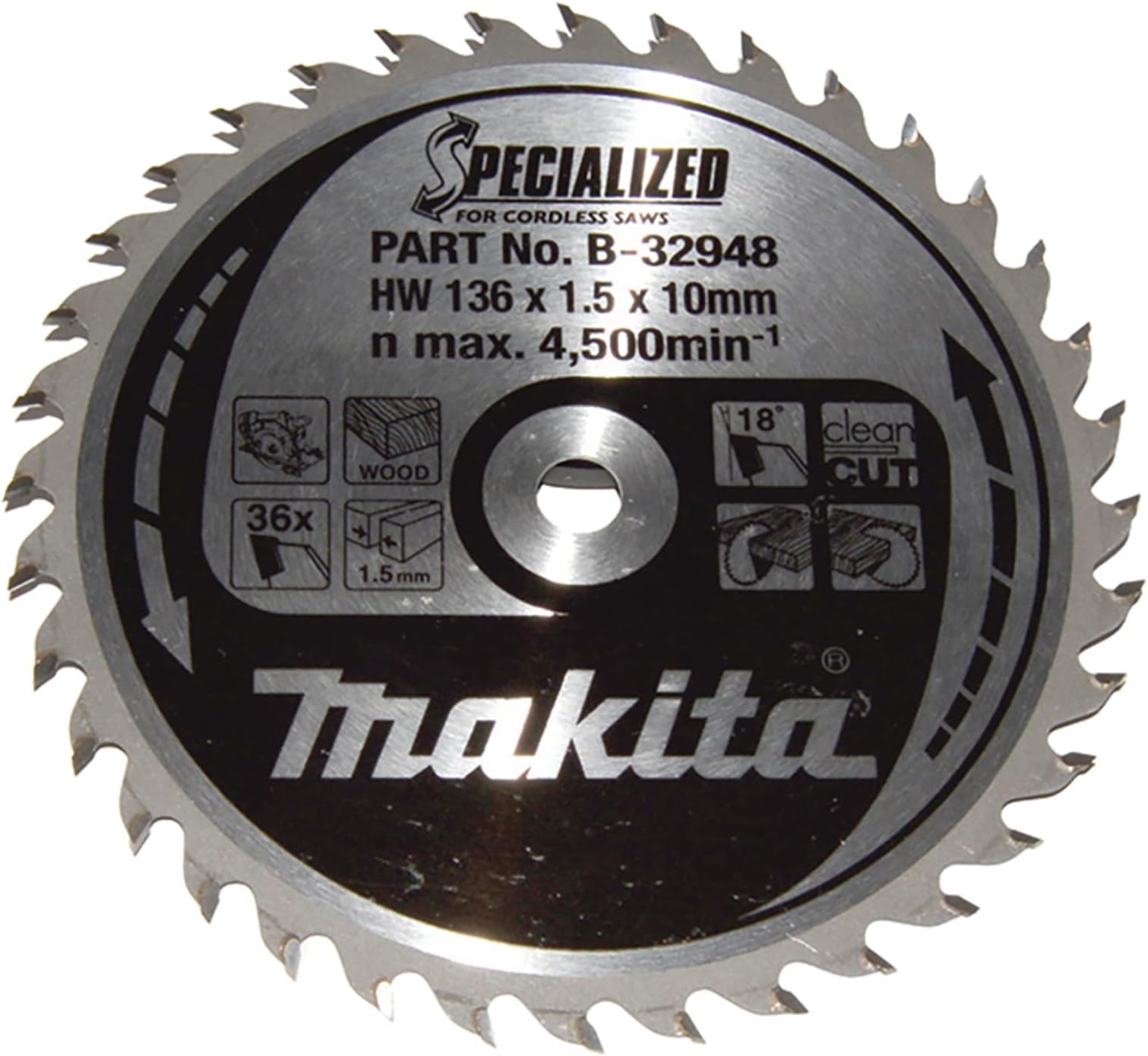 Makita B-32948 Specialized Blade for Cordless Saws 136x10x36T : Amazon ...
