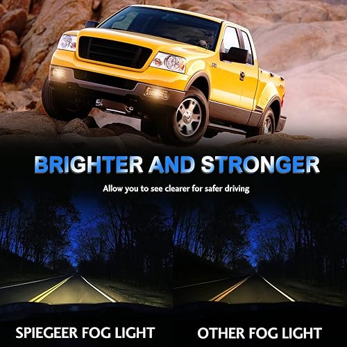 Miniatura 8 de SPIEGEER Conjunto de luces antiniebla para Ford F150 2004 2005 2006 Kit de lámparas antiniebla de repuesto para Lincoln Mark LT 2006 Base con H10