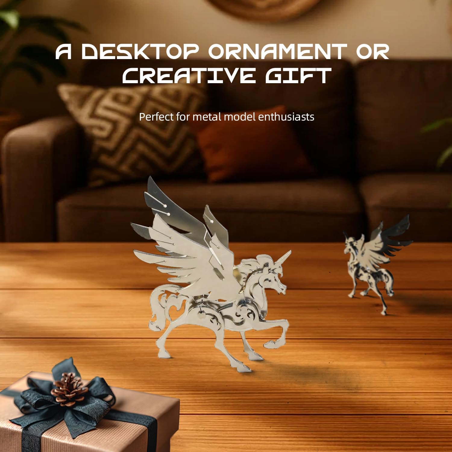 Mythical Unicorn 3D Metal Puzzle Model for Adults, DIY Animal Sculpture 3D Model Kit Immersive Creative Building Model Art Desk Decor