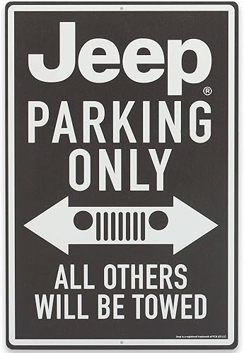 Letrero de metal para Jeep Parking Only, letrero vintage para garaje, tienda o cueva de hombre, todos los demás serán remolcados