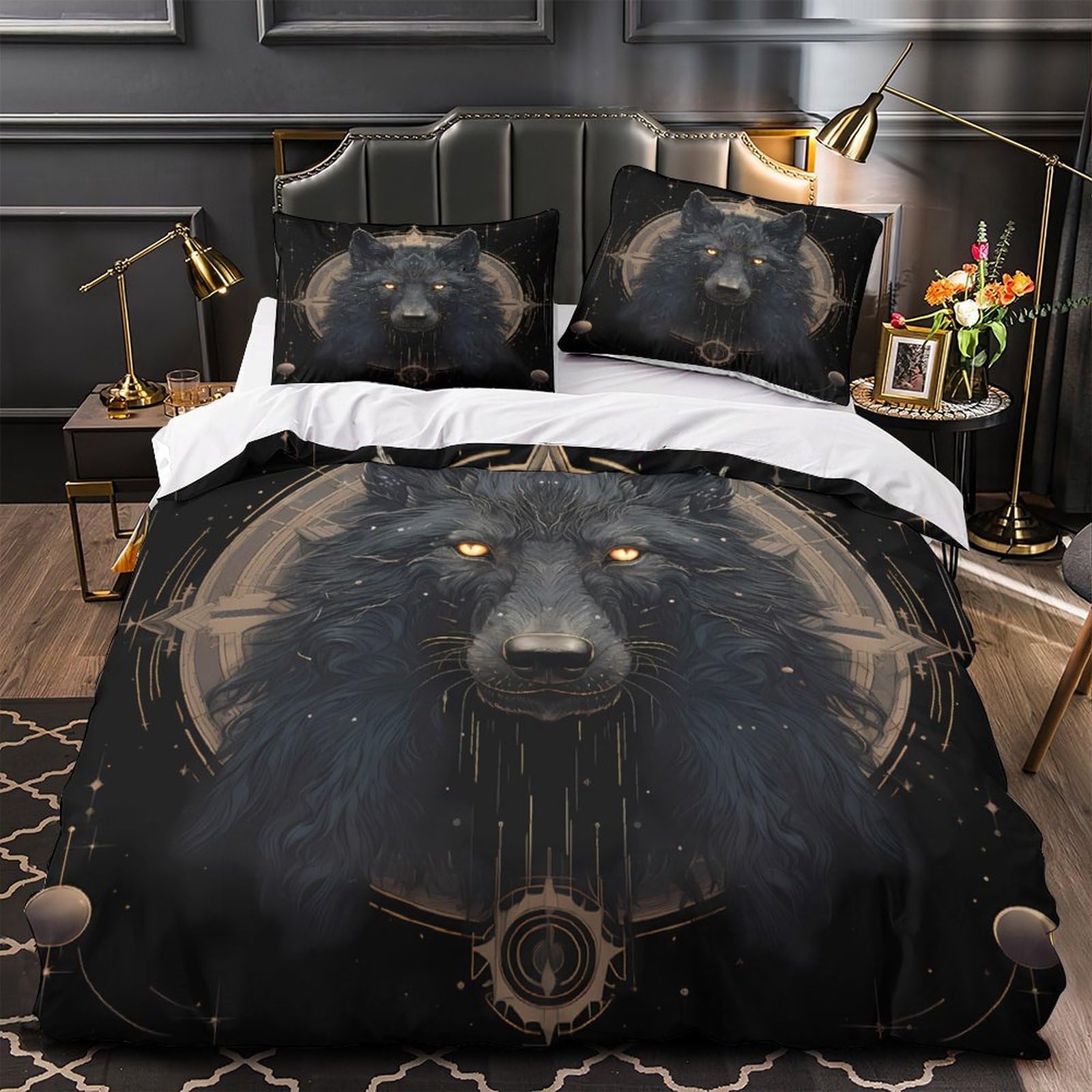 Housse de couette gnomes sorciers anti-acarien pour literie super king