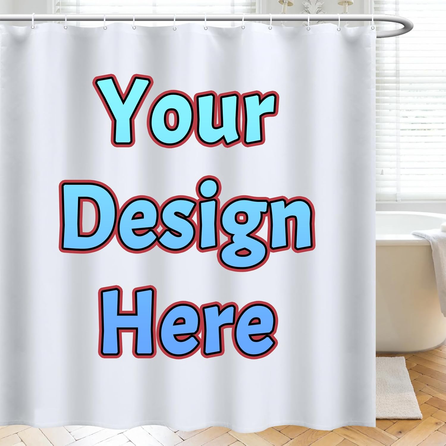 Custom Shower Curtain 72x108in Personalized Shower Curtain with Pictures, Customized Shower Curtains Waterproof Custom Photo Shower Curtains for Bathroom