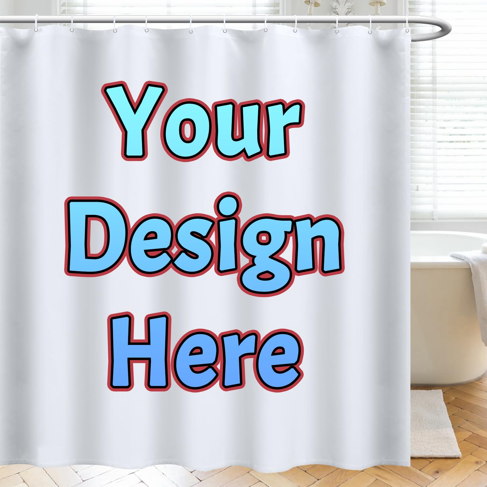 Custom Shower Curtain 48x72in Personalized Shower Curtain with Pictures, Customized Shower Curtains Waterproof Custom Photo Shower Curtains for Bathroom