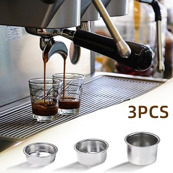 51mm Coffee Filter Basket, Stainless Steel Coffee Filter | Reusable Coffee Machine Filter Accessory, Single/Double/Four Cup Single Wall Coffee Pressurized Porous Filter