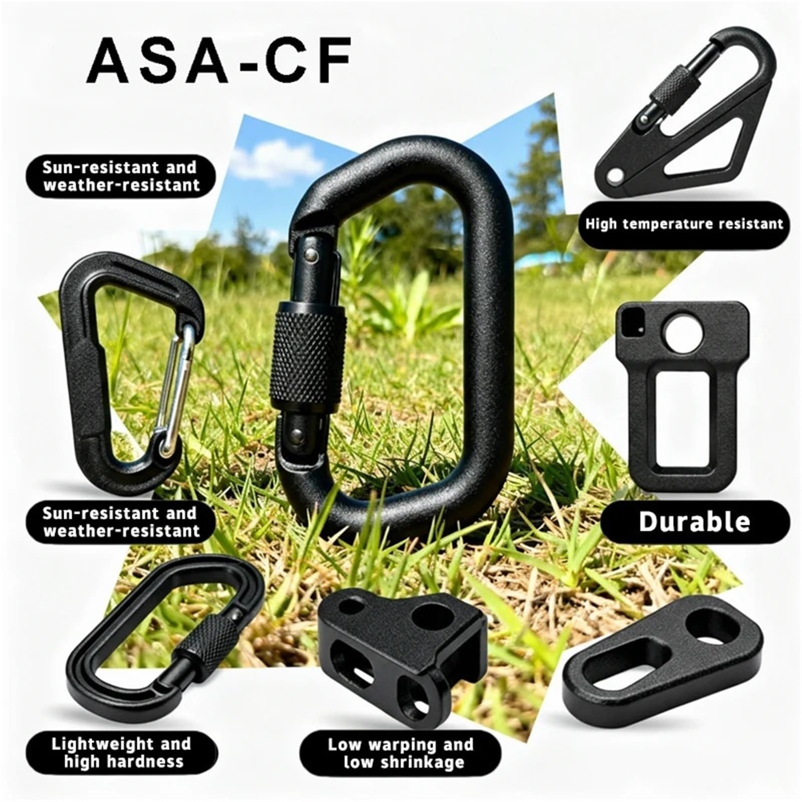 ASA Kohlefaser (CF) Filament 1,75 Mm 1 Kg, Wetter- Und UV-hitzebeständiges 3D-Druckerfilament For Den Außenbereich