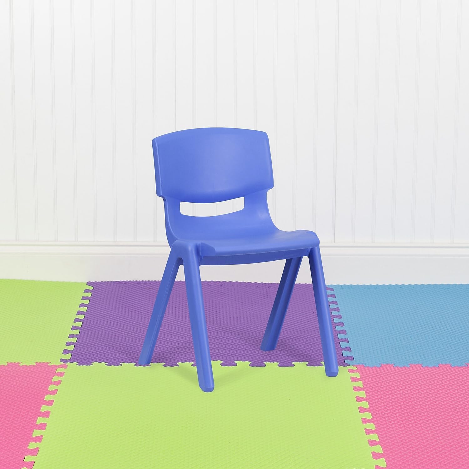 Flash Furniture Whitney 5 Pack Blue Plastic Stackable School Chair with 13.25'' Seat Height