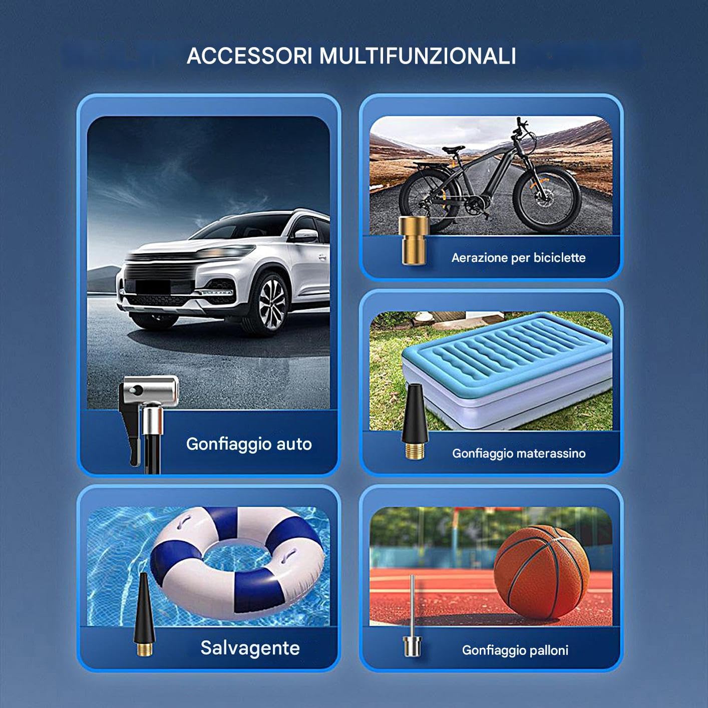 Avviatore Di Emergenza Con Compressore D'aria - 4000 A Con Cavi | Avviatori Di Emergenza Con Batteria Per Auto Scarica Per Gonfiare Pneumatici Viaggi Lunghi Pendolarismo Su Strada Urbana Autisti Profe