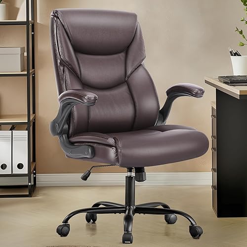 OLIXIS Silla ergonómica de piel sintética para juegos de computadora, sillas de escritorio ergonómicas para oficina en casa, silla ejecutiva grande