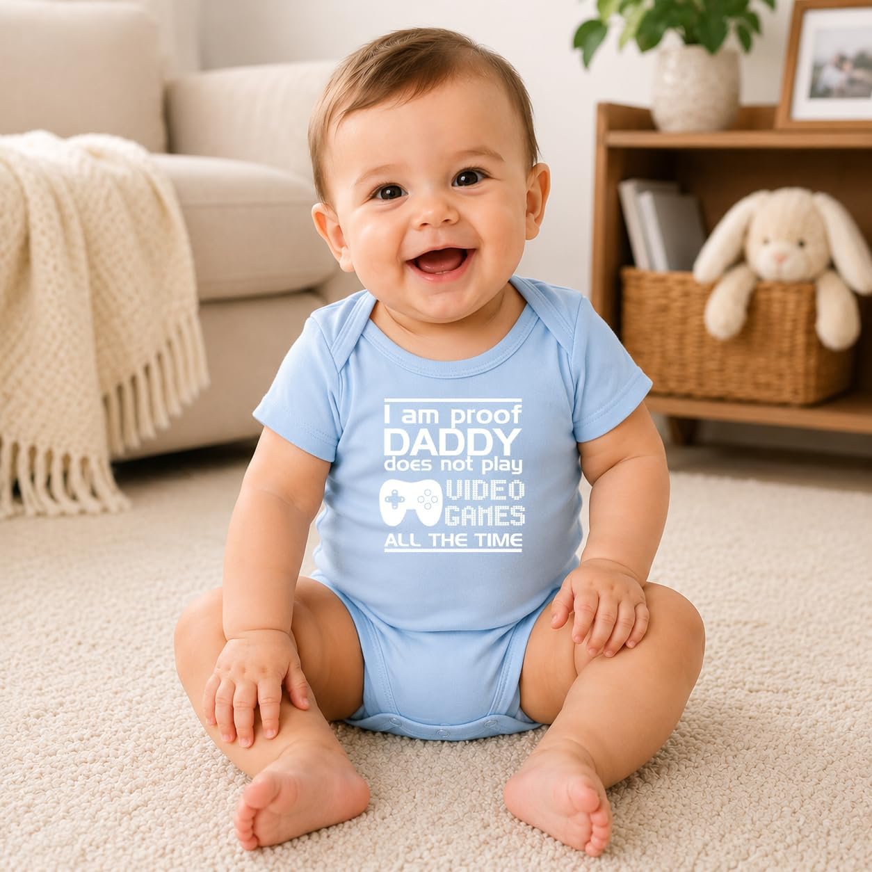 CBTwear Proof Daddy Does Not Play Video Games Baby Bodysuit