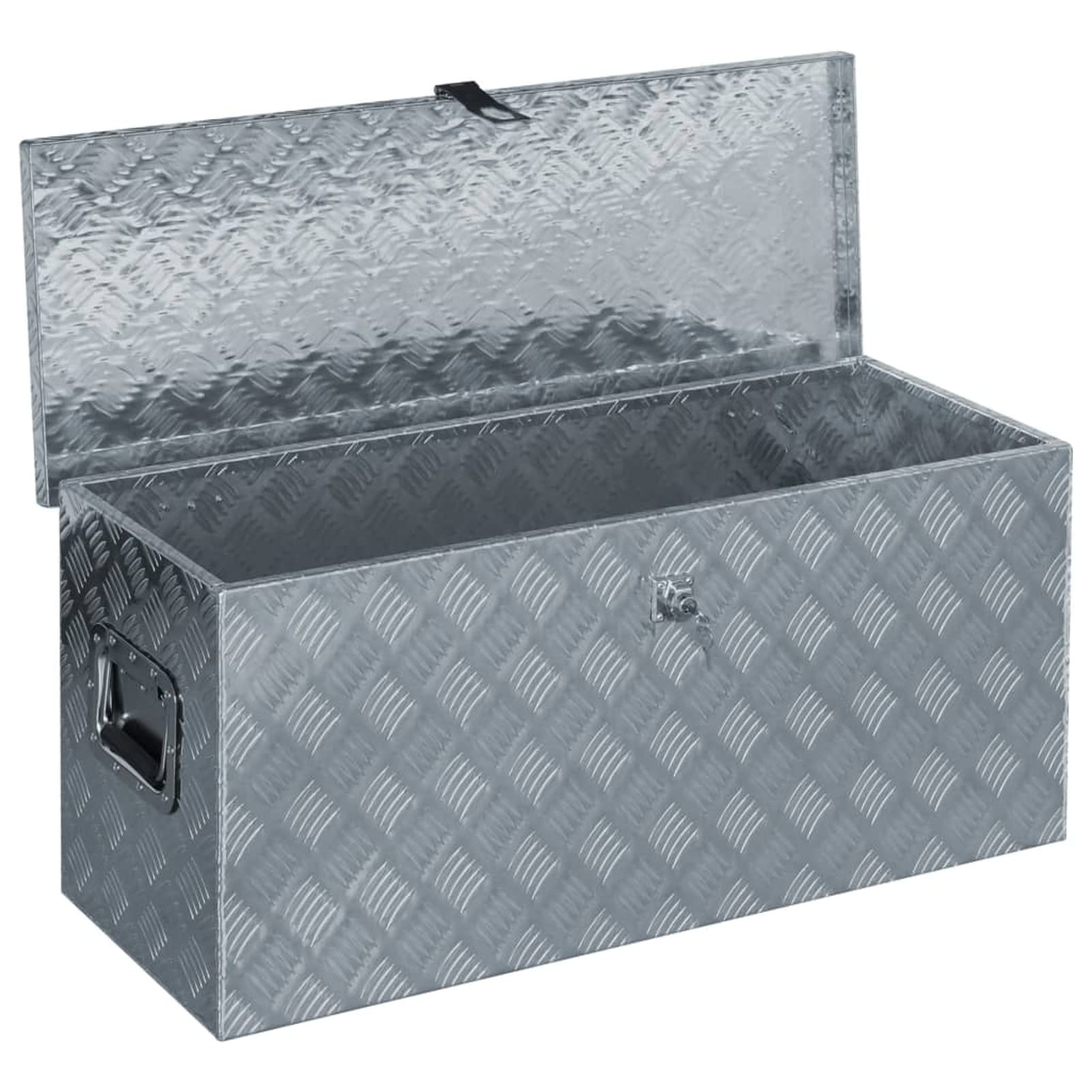 ShGaxin Aluminiowa skrzynka 90,5x35x40 cm srebrna, metalowa skrzynka narzędziowa, skrzynka narzędziowa, aluminiowa skrzynka 142940