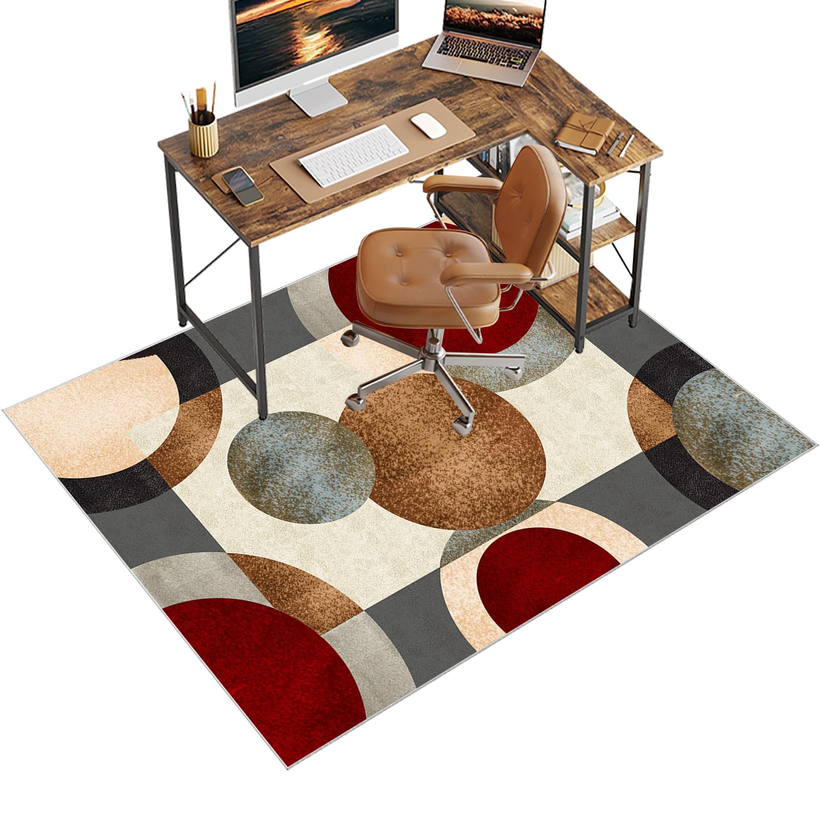 Office Chair Mat for Hard Floors, Gaming Chair Mat for Hardwood Floor, Multi-purpose 90 x 140 cm Large Desk Chair Mat, Floor Protectors for Rolling Chairs, Home Office Wood/tile Protection Mat