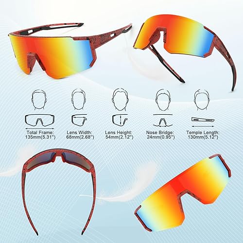 Miniatura 6 de WANWAN Gafas de sol para jóvenes y adolescentes, lentes de sol para niños, gafas de béisbol deportivas, ciclismo, softbol, visera, unisex, adultos,