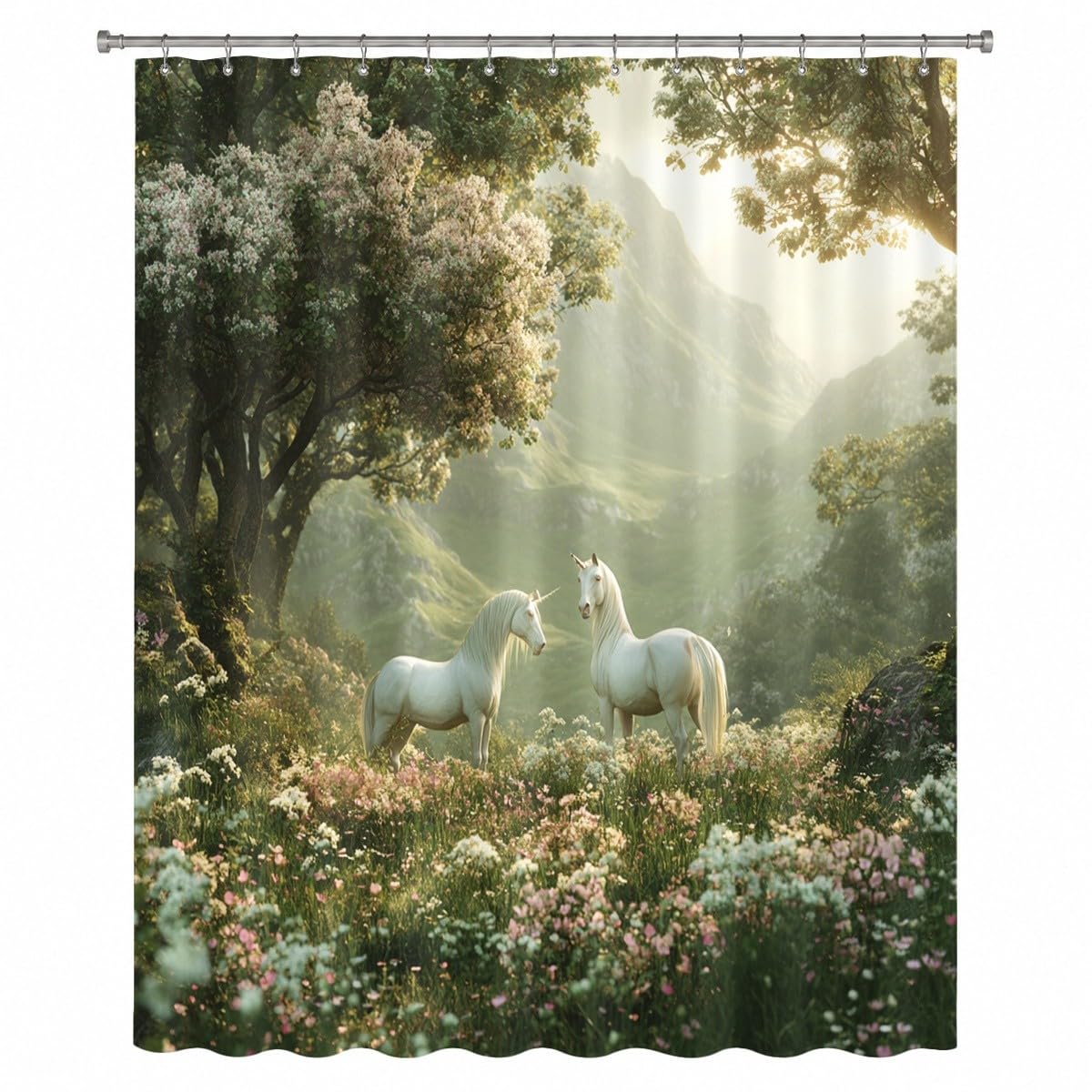 Verde Tenda per Doccia 240x200 cm Impermeabile Antimuffa Poliestere