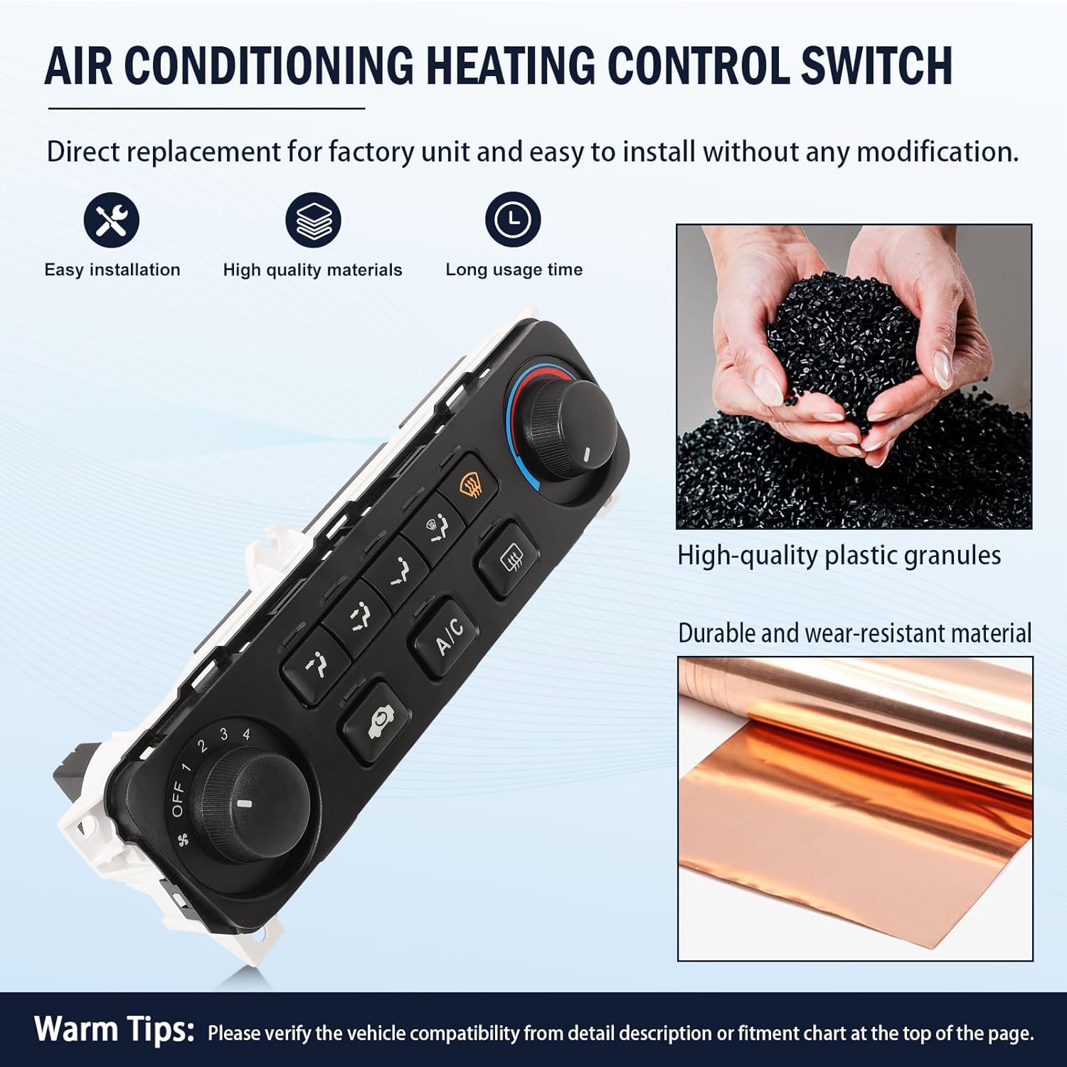 79600-S84-A21ZA A/C Heater Climate Control Switch Module Panel Compatible with 2001 2002 Accord A/C Climate Temp Unit Replace for 79600S84A21ZA